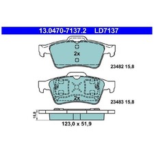 ATE Bremsbelagsatz Bremsklötze hinten 7701206609 44060AV725 7701207996 | 491090
