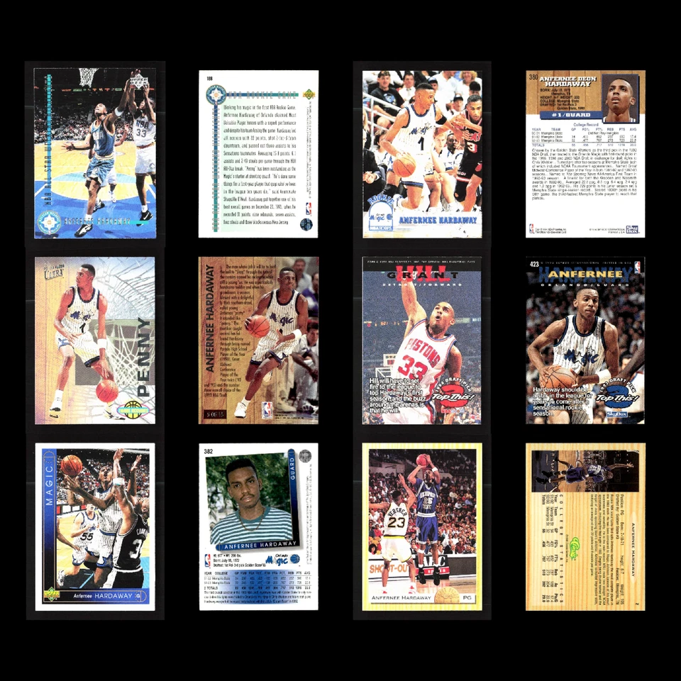 Лот из 50 баскетбольных карточек Anfernee Hardaway Penny 1993 дебютант Magic Suns Memphis - Изображение 3 из 4