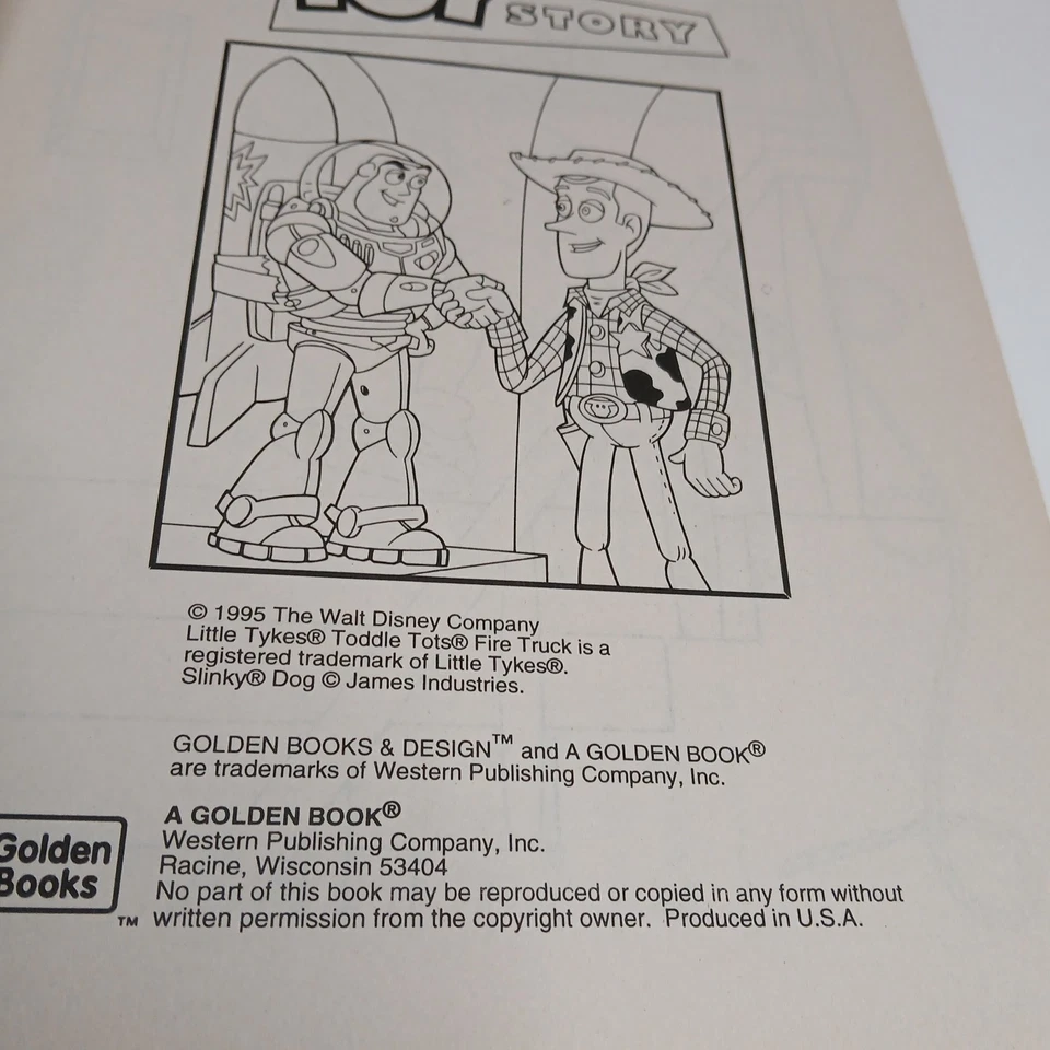 Libro de actividades para colorear Toy Story 1995 de colección Disney Golden Books no coloreado raro Foto 3 de 4