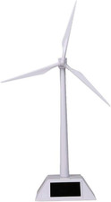 Desktop Wind Turbine Model Solar Powered Windmills ABS Plastics White for Educat