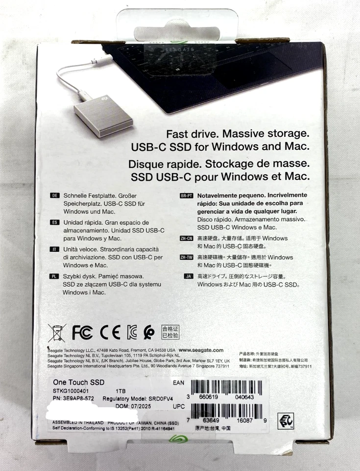 Seagate One Touch SSD 1TB External SSD Portable - NEW - FREE SHIPPING - Image 2 of 3