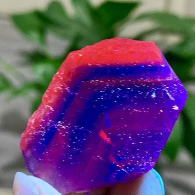 25G Natural black rose fluorescent cube fluorite specimen glow under UV light