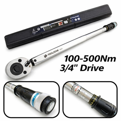 3/4'' Antrieb Drehmomentschlüssel 100-500Nm Schwerlast Toolzone Click Typ