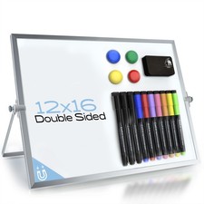 12 16 Magnetic Dry Erase Whiteboard Double Sided Desktop Board With Stand 10 Mar
