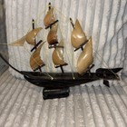 Vintage Asian Water Buffalo Horn Mast sail boats and 1  Wood Boat New Zealand — photo 9