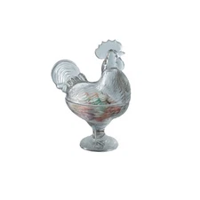CTW Home Collection Glass Rooster Candy Dish, 9-inch Height