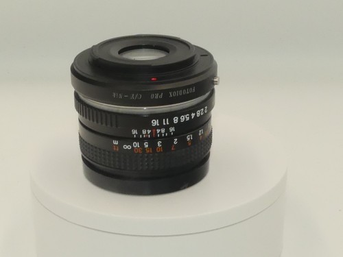 Yashica 50mm F2.0 lens with adapter to fit Nikon F mount + filter - Picture 3 of 5