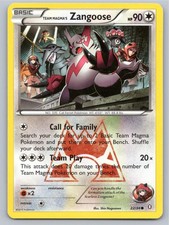2015 POKEMON DOUBLE CRISIS TEAM MAGMA'S ZANGOOSE 22/34 C NM A106382 FREE S&H