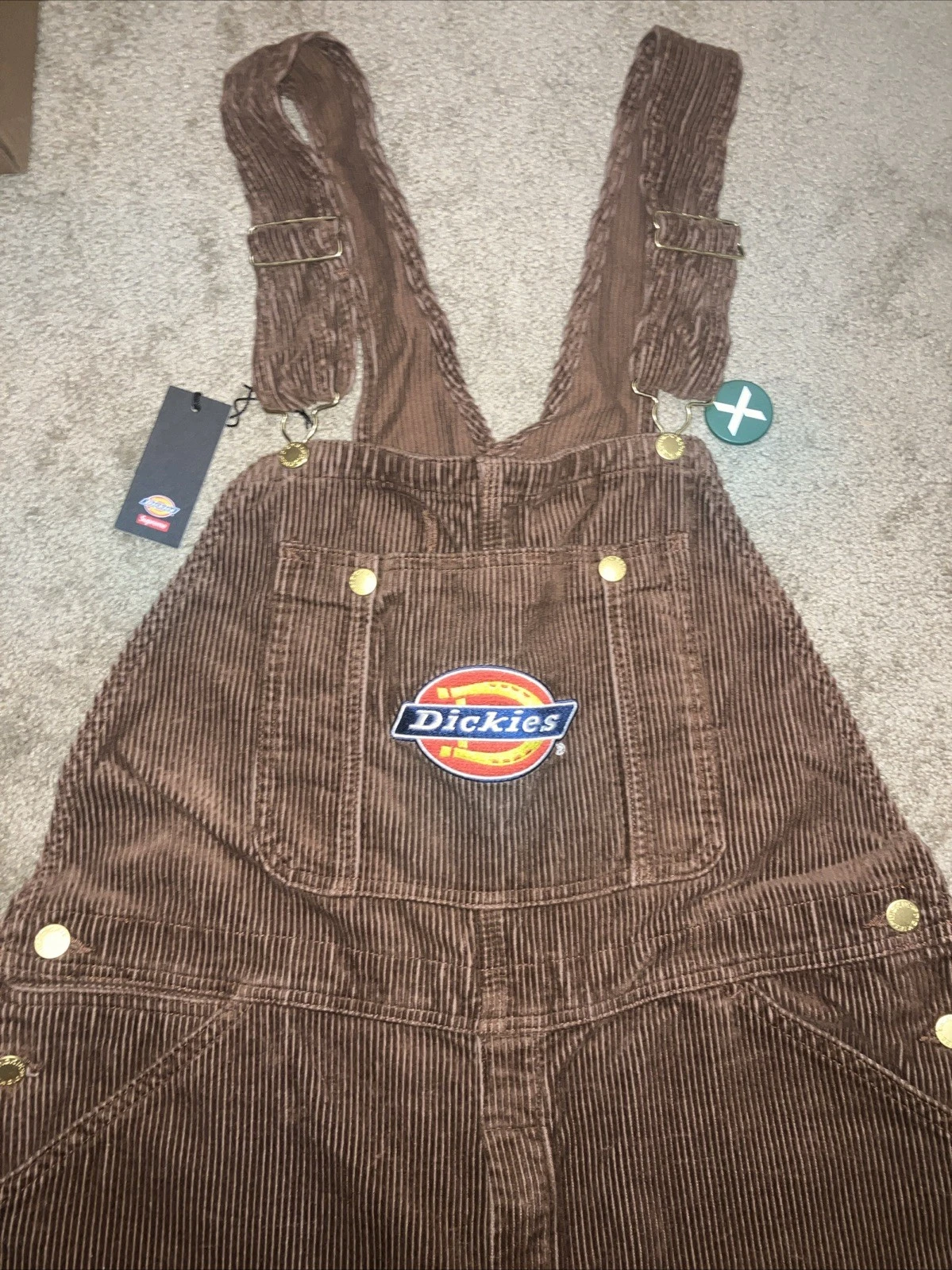 Salopette velours côtelé DS Supreme x Dickies taille M marron moyen neuve
