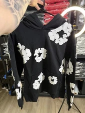 Denim Tears Black And White Cotton Wreath Hoodie (SIZE small)