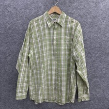 Wrangler Jeans Co. Men's Button Up Shirt, Casual Fit, 100 Cotton, Green Size XL