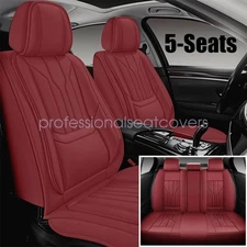 For Toyota Camry 5-Seats Car Seat Cover Protectors Faux Leather Front & Rear Pad