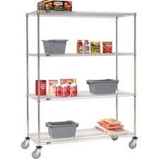Nexel Stainless Steel Wire Shelf Truck 60x18x80 1200 Lb. Capacity