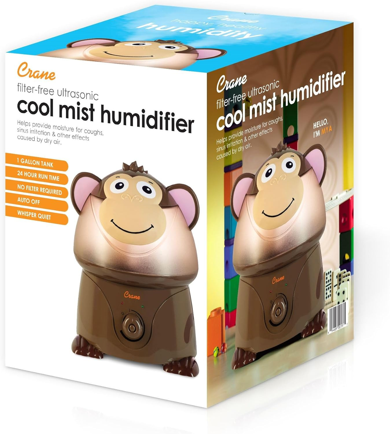 Crane Adorables Ultrasonic Humidifiers for Bedroom and Baby Nursery, 1 Gallon Co