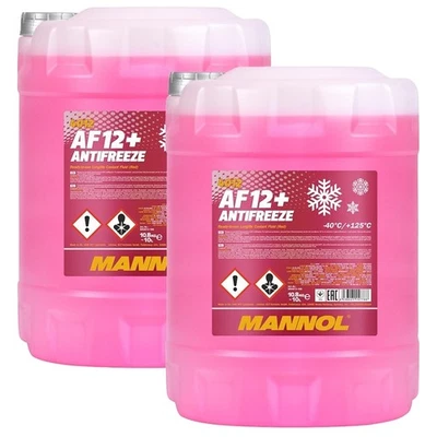 Kühlerfrostschutz Rot G12+ 2x10 Liter Mannol Antifreeze AF12+ -40°C Kühlmittel - Bild 1 von 3