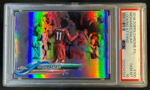 2018 Topps Chrome Premier League Mohamed Salah #100b Liverpool PSA 10