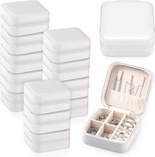 12 Pcs Mini Travel Jewelry Case Bridesmaid Proposal Gift Boxes, Small PU Leather