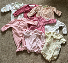 8pc 0-1 Months Baby Bundle Next F&F Nutmeg Baby Girl Pink