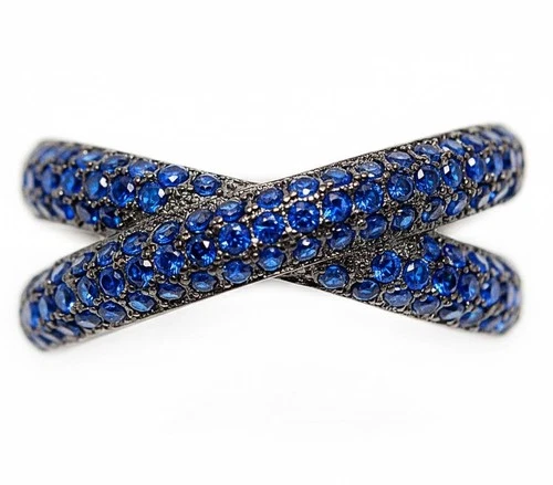 1CT Treated Blue Sappahire 925 Solid Sterling Silver Ring Jewelry Sz 7 MM4-2