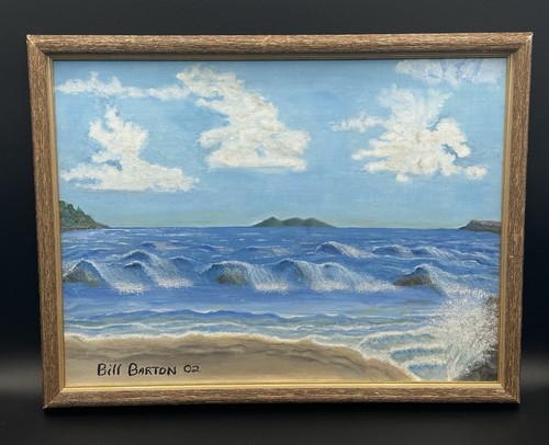 Original Ölgemälde Ozean Holz gerahmt von Bill Barton - Künstler signiert - Bild 4 von 6