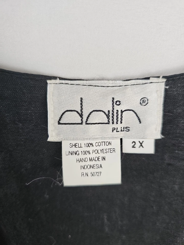 Vtg Dalin Plus Beaded Pearl Vest Diamond Pattern Gold Black Olive Size 2X - Image 3 of 4