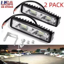 2x 6inch Led Work Light Bar Flood Fog Lamp 48w For Driving Offroad Truck Suv Atv
