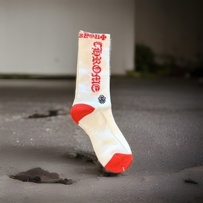 White And Red Chrome Hearts Socks, Crest, F.U., Size Large 9-13 | eBay
