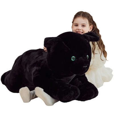 IKASA Black Cat Stuffed Animals Plush Toys,Giant Big Large Jumbo Soft Toy,30'' Cu
