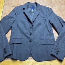J.CREW Stretch Wool 3 Button Gray Blazer Single Breasted Women's Sz 8 Regular