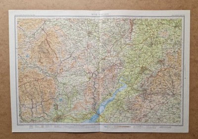 BARTHOLOMEW Revised Half-Inch Large Scale Regional Map of Wye Valley (c.1950)
