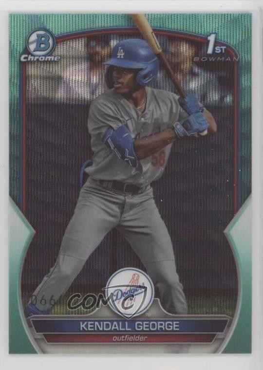 2023 Bowman Draft Chrome Aqua Wave Refractor 66/125 Kendall George #BDC-190 6fs