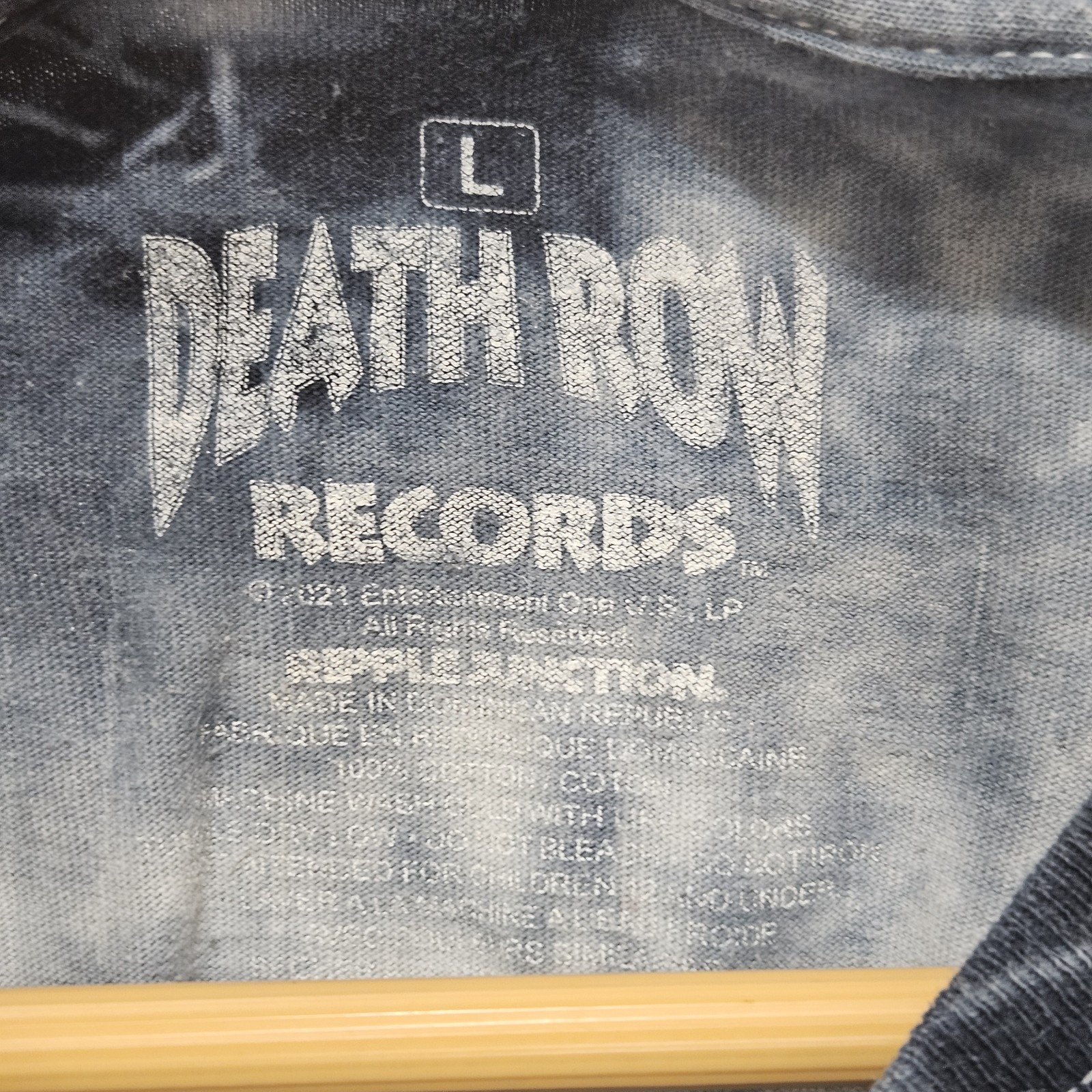 FILA T shirt Death Row Records uomo L giunzione a strappo tie dye double face blu