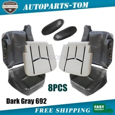 Front Replacement Leather Seat Cover & Foam Dark Gray For 2003-2006 GMC Sierra