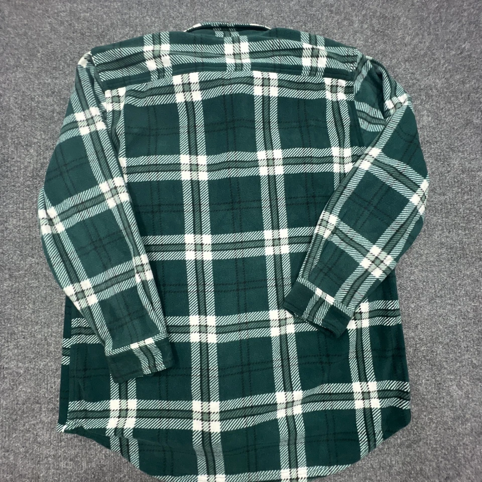 NWT OUTDOOR LIFE Polar Fleece Shirt Jacket Shacket Mens 2XL XXL Green Plaid NEW - Image 3 of 4