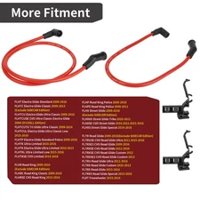 2009-2016 For FLHX FLHXXX FLHXSE CVO FLHXS Street Glide Spark Plug Wire Cap Set