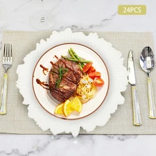 24-Piece Marine Style Charger Plates for Elegant Dining and Events