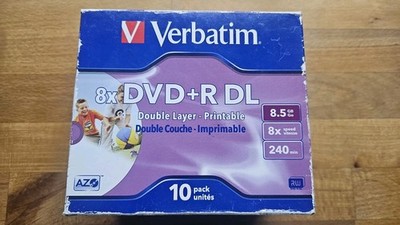 10 Rohlinge Verbatim DVD+R Double Layer 8,5GB 8x Speed - bedruckbar