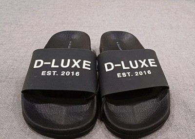 Women's D-Luxe EST.2016 Balck Slides, Size-39