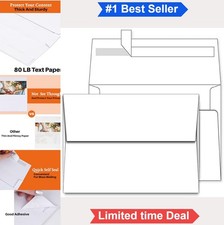 5x7 Envelopes Self Seal White A7 Square Flap 100 Pack Wedding Invitations Card