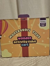 Montessori Toys Wooden Activity Cube Cart