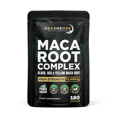 Maca Wurzel Komplex 11400mg - Hochfestes peruanisches schwarzes Maca mit Panax Ginseng