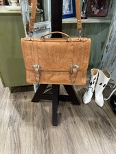 Ropin West Leather Briefcase w/ zipper compartments, 15" Laptop Leather