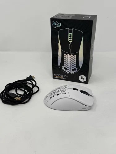 Glorious Model D- (Minus)  Gaming Mouse - Matte White - no usb receiver