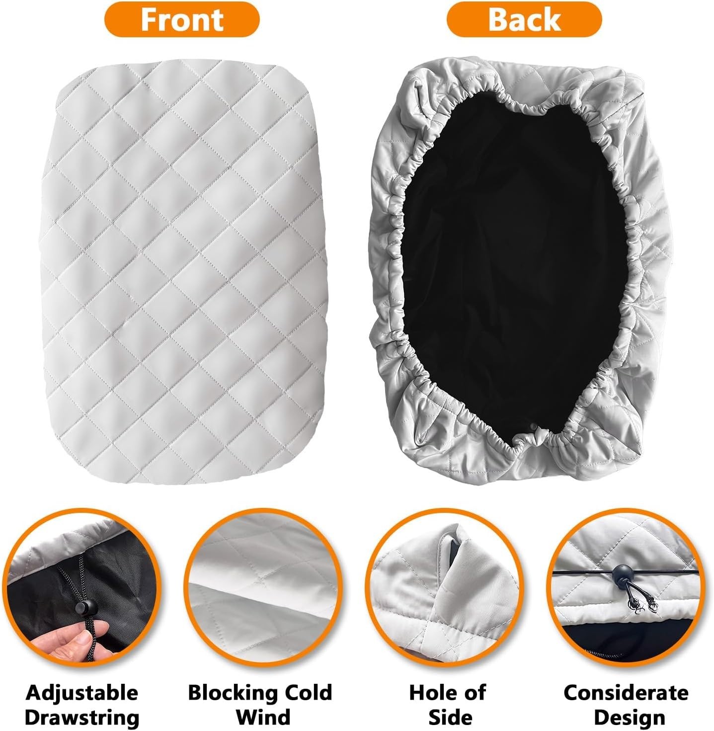 Gray Indoor Air Conditioner Cover - Adjustable Size with Insulation