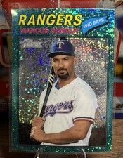 2026 Topps Heritage #366 Marcus Semien Aqua Light Blue Sparkle SP - Rangers