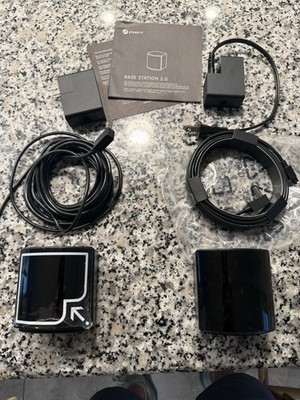 2 Steam VR Base Stations 2.0 Lighthouse Valve Index With Power Cables -Free Ship