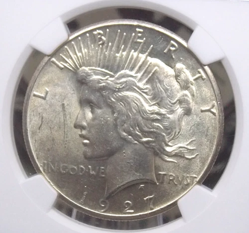 1927 "P" Peace SILVER Dollar $1 NGC MS61 #005 Uncirculated Unc ECC&C, Inc