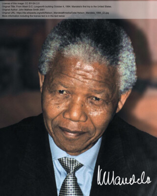 Repro-Autogramm - Nelson Mandela - 11,4 x 14,3cm
