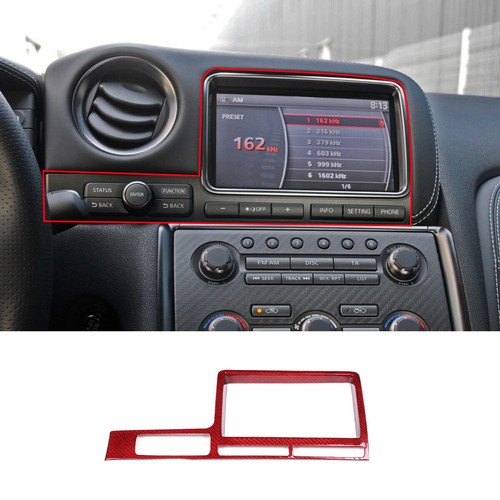 Red Central Control GPS Navigation Screen Frame Trim For Nissan GTR R35 ...