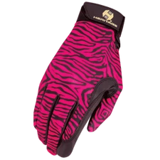 HERITAGE PERFORMANCE HORSE RIDING GLOVES WILD ZEBRA